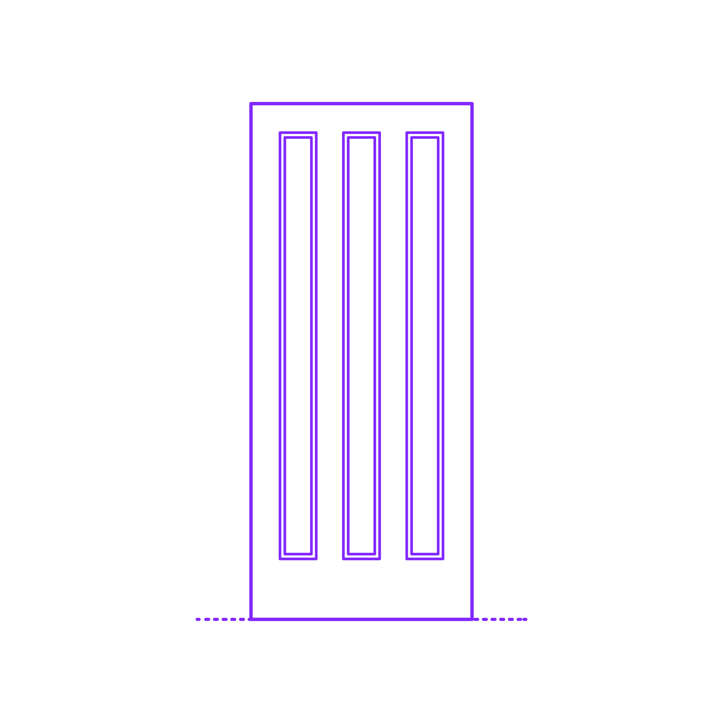 Buildings Exterior Doors Lite Entry Door Vertical 3 Panels Outline Drawing Svg Vector Free Vectors